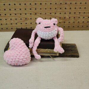 Frog and Heart Combo Handmade Crocheted Easter Basket Love